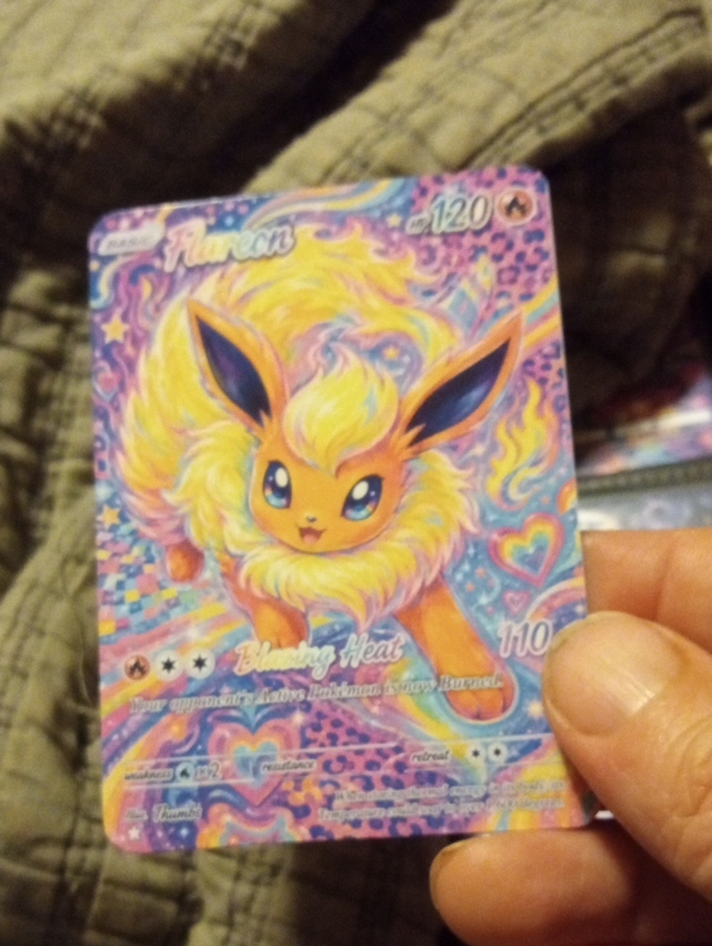 Flareon Collectible Trading Card - Colorful Multicolor Art